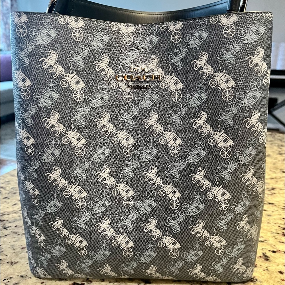 Coach Town Horse & Carriage Bucket Bag